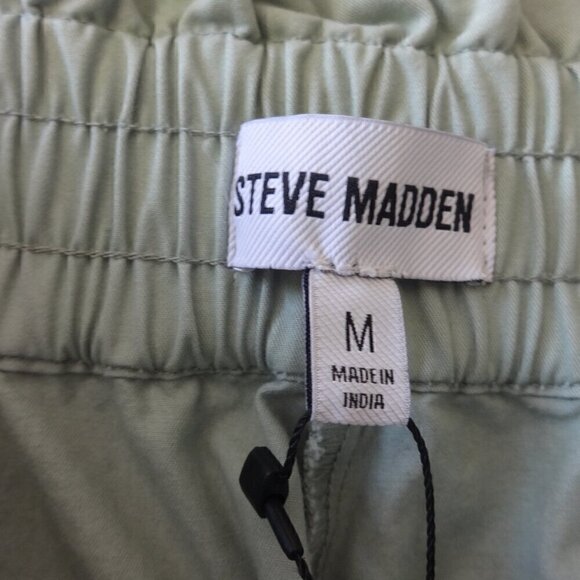Steve Madden paper bag waist pants size M, 100% cotton, Misty Jade, NWT, soft - Picture 3 of 16